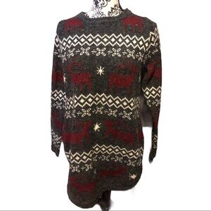 Deer Print Xmas Sweater. One Size.
